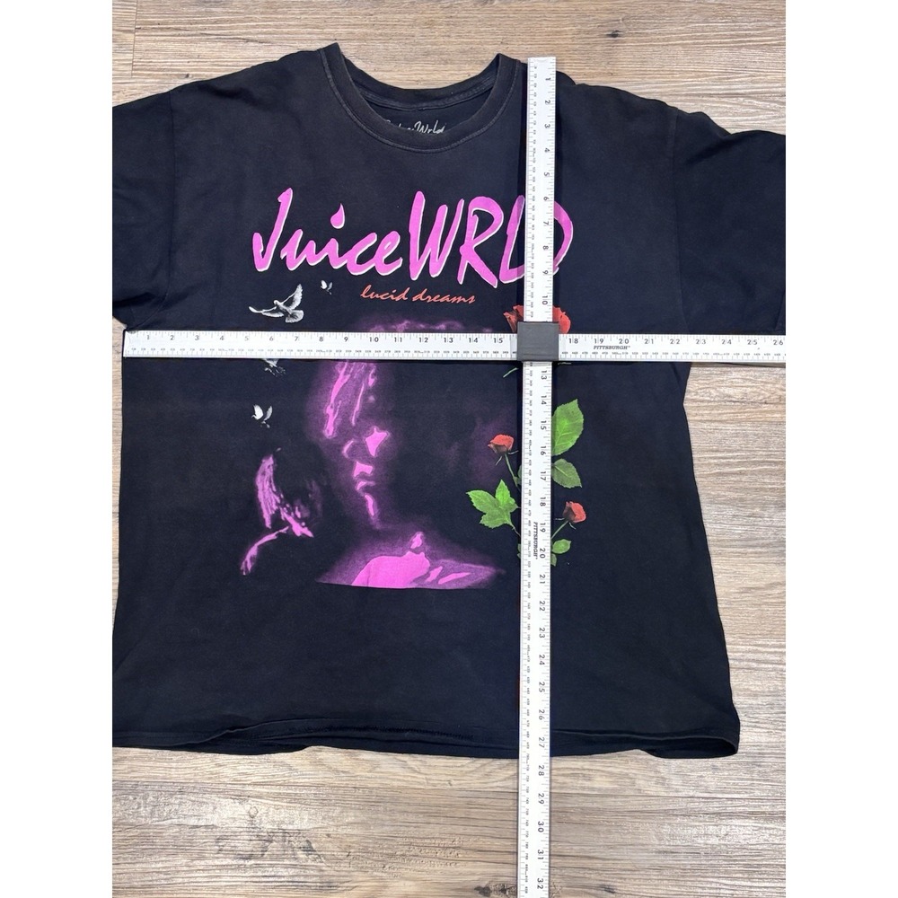 Juice Wrld 999 Lucid Dreams Size XL Graphic T-Shirt Merch Black 2018 Roses Rap - Picture 9 of 10